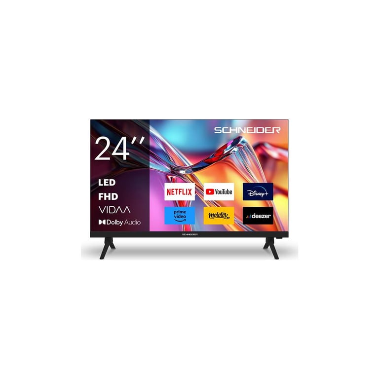 SCHNEIDER 24A2 Téléviseur LED FHD 24 60cm Smart Vidaa 1920 x 1080 pix HD HDMIx3 USBx2 Dolby Netflix Youtube - vue 2