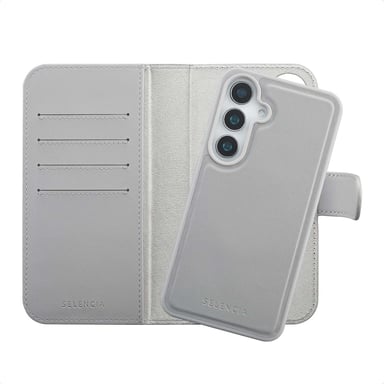 Selencia Étui portefeuille amovible Olyn avec MagSafe pour Samsung Galaxy S24 / S25 - Gris