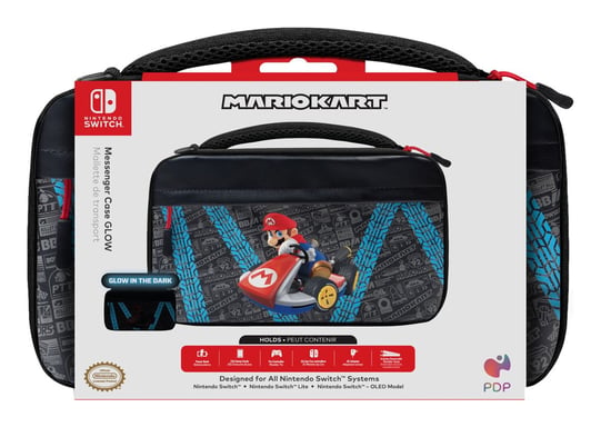 PDP Commuter: GLOW Mario Kart Drift Funda robusta Nintendo Negra, Azul, Gris