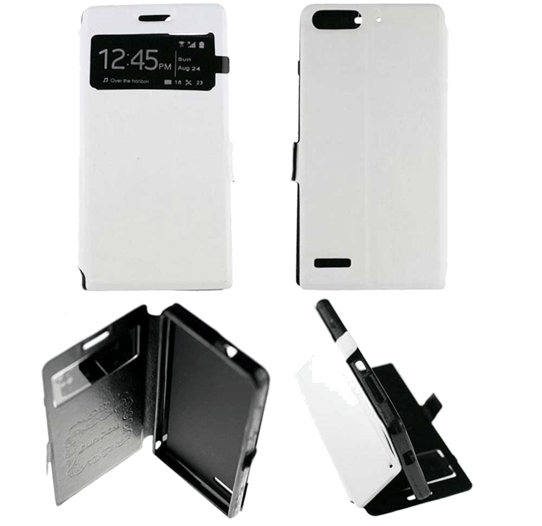 Etui Folio compatible Blanc Huawei Ascend G6