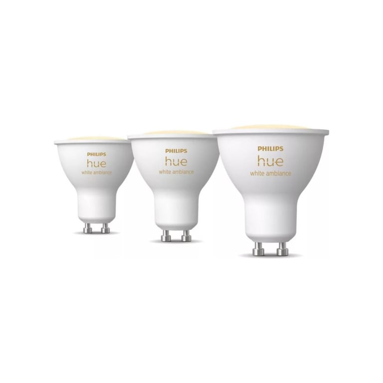 Pack de 3 Ampoules Connectées Philips Hue GU10 – 5 W, Blanche, Compatible Bluetooth - vue 2