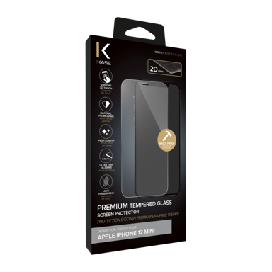 Protezione dello schermo in vetro temperato premium per Apple iPhone 12 mini, trasparente