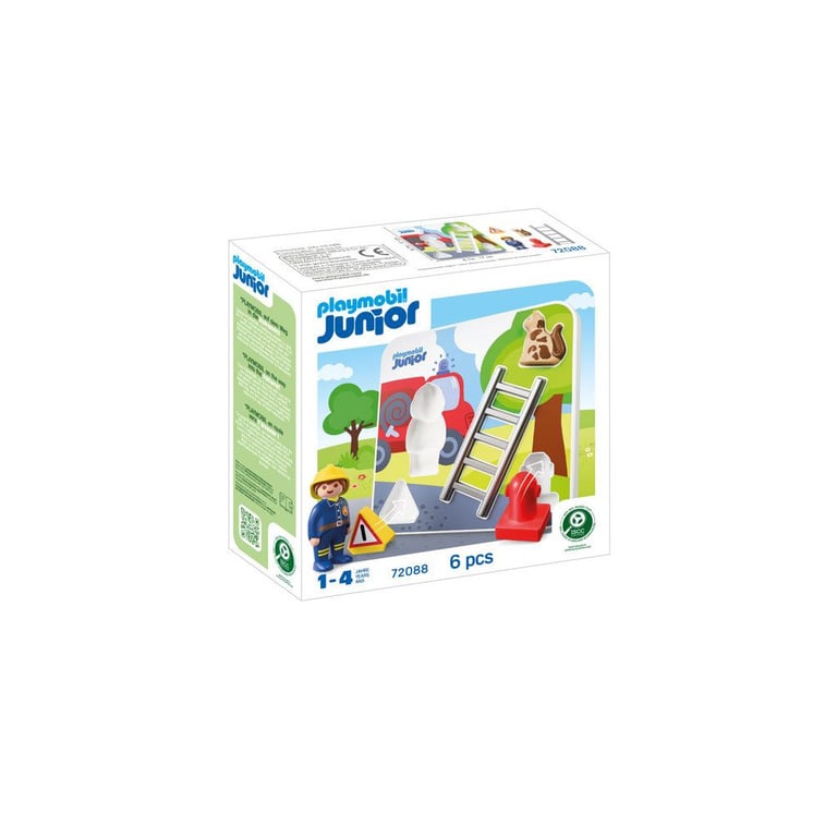 PLAYMOBIL Junior 72088 Puzzle pompiers 6 pièces Motricité fine 1+ - Neuf