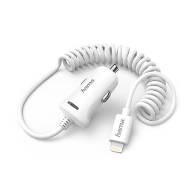 Cargador de coche, Lightning, 2,4 A, blanco