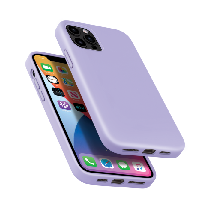 Coque antichoc en gel de silicone doux pour Apple iPhone 12/12 Pro, Violet Lilas