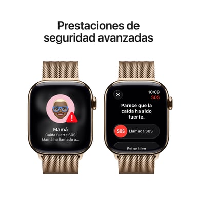 Apple Watch Series 11 GPS + Cellular 42mm Boitier en Titane Or avec Boucle Milanaise Or