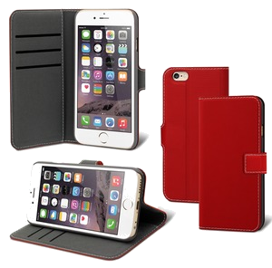 Folio Stand Wallet 3 Cartes Rouge: Apple Iphone Se/8/7/6S/6