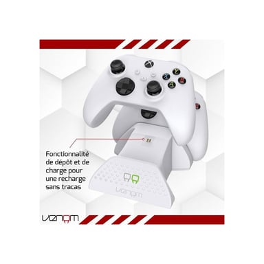 Station d'accueil double charge VENOM Twin VS2871 pour manettes Xbox Series X|S & One Blanc