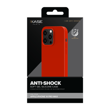Custodia antiurto in morbido silicone gel per Apple iPhone 14 Pro Max, Ardent Red