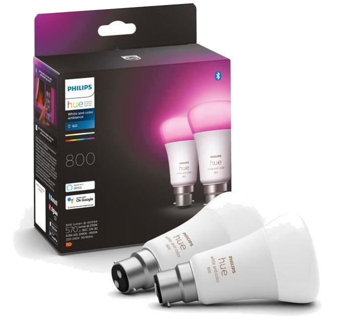 PHILIPS Hue White & Color Ambiance - Ampoule LED connectée 10W - B22 - Compatible Bluetooth - Pack d