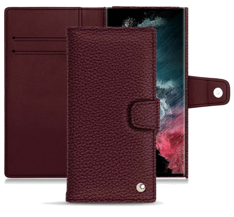 Housse cuir Samsung Galaxy S22 Ultra - Rabat horizontal portefeuilleViolet