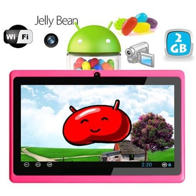 Tablette Tactile 7 Pouces Multi Touch Android 4.1 Google Play Wifi 3D Rose RAM  ROM  - YONIS