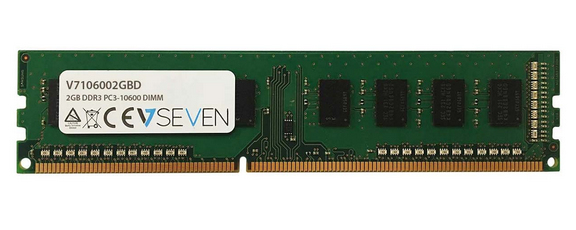 V7 2GB DDR3 PC3 10600 1333mhz DIMM Desktop Module de mémoire V7106002GBD Neuf