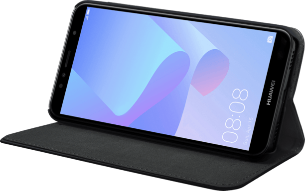 Coque clapet folio avec fente pour cartes & support pour Huawei Y6 (2018) ,  Noir