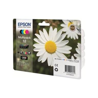 Epson C13T18064012 3.3ml 5.2ml 175pages 180pages Noir - Jaune cartouche d'encre