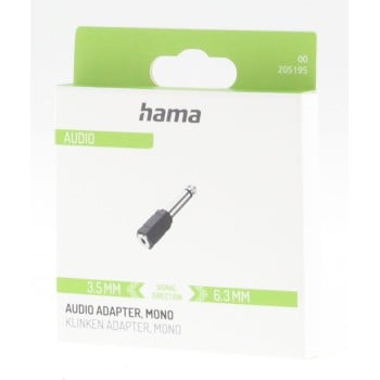 Hama 00205195 cavo con cambio di genere 3,5 mm 6,3 mm nero, argento