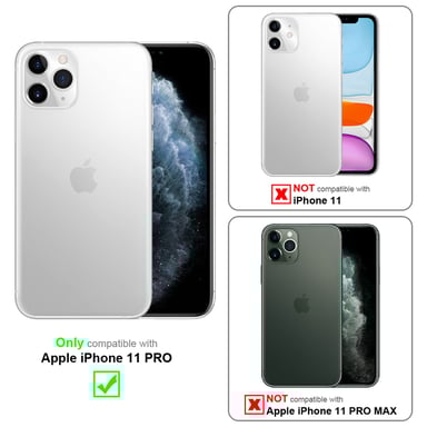 Coque pour Apple iPhone 11 PRO en AGATE ARGENT Clear View Housse de protection Étui de protection miroir avec fonction de support Protection à 360 degrés