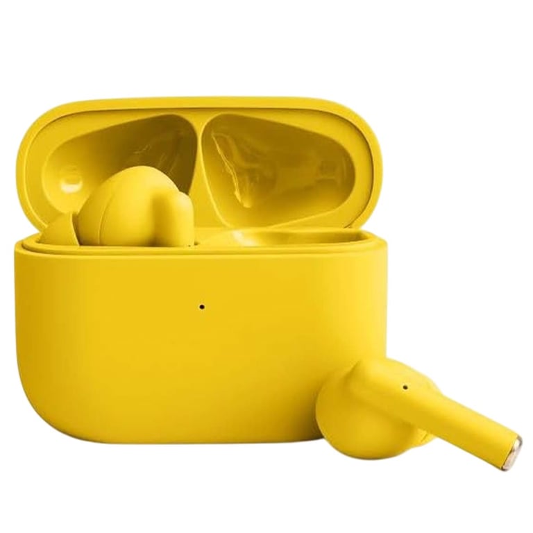 Écouteurs TWS Intra auriculaires Bluetooth 5.3 avec Réduction de Bruit Jaune Neuf