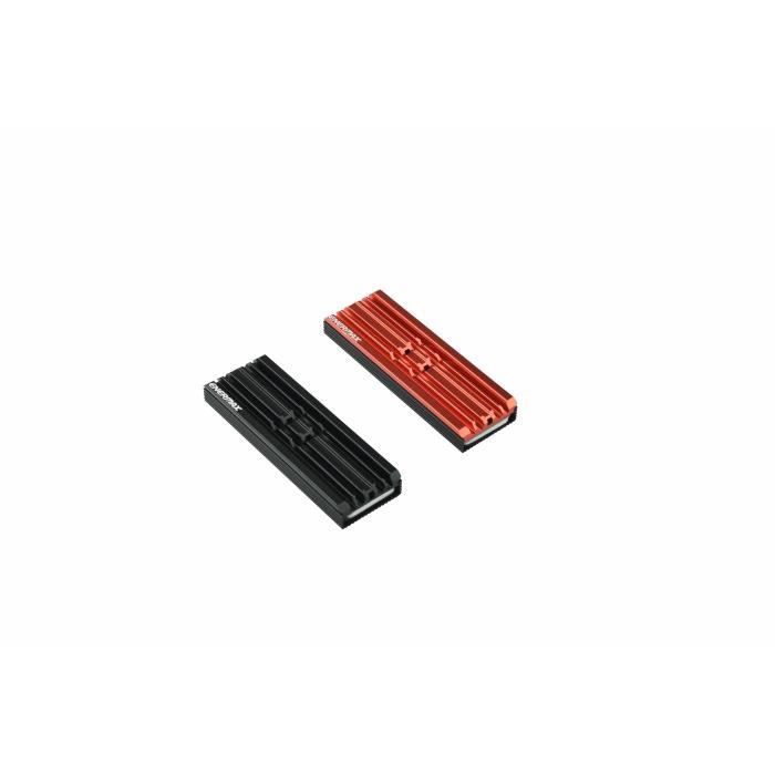 Radiateur Refroidisseur - Enermax - ESC001 - Chipset Fin pour SSD M2 2280 avec 4 Tampons Silicone Dissipateur Thermique - Rouge
