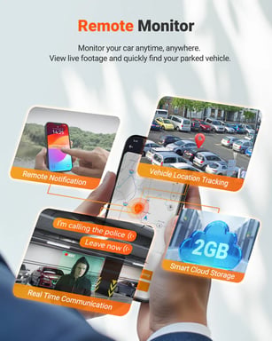 Vantrue N5S Dashcam 4-Canaux 360° WiFi, STARVIS 2, Vision Nocturne IR, 2.7K+1080P*2+1440P Caméras Avant/Arrière/Intérieure, Contrôle Vocal, GPS, Mode Stationnement 24H
