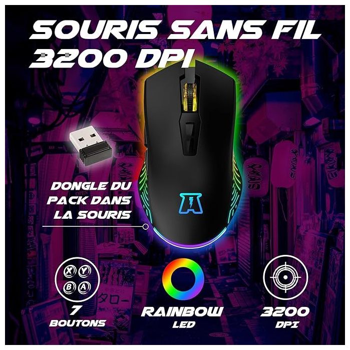 Combo Clavier + Gaming Sans Fil Sentai C03 Akuma - vue 3