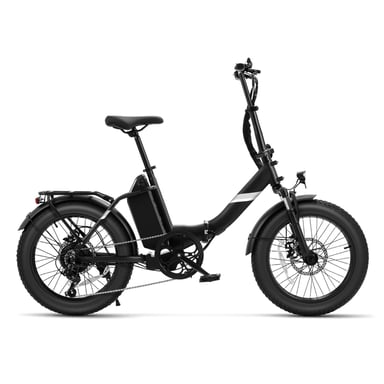 Bicicleta Eléctrica Plegable Touroll S3 Step-Thru Negro, Motor 450W, Batería 36V 13Ah, Neumáticos Fat 20x3.0'', Autonomía 65km, Shimano 7 Velocidades, Suspensión Delantera, IPX4, para Desplazamientos Diarios