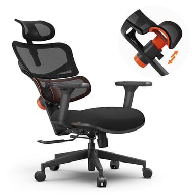 NEWTRAL Chaise Standard NT001 avec soutien lombaire adaptatif, chaise ergonomique, accoudoirs et appuie-tête réglables, base en nylon