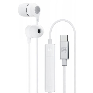 Écouteurs Filaires USB C Microphone Kit Mains Libres Blanc