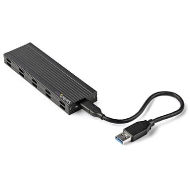 StarTech.com Caja Externa USB-C de 10Gbps a NVMe M.2 or SSD SATA M.2 - Carcasa de Aluminio Portátil para SSD NGFF M.2 PCIe/SATA - con Cables USB C y USB A - USB Tipo C - Soporta 2230/2242/2260/2280