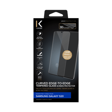 Protector de pantalla de cristal templado de borde a borde para Samsung Galaxy S20, Negro