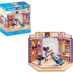 Playmobil 71535 Salon de Coiffure Comprend Deux Personnages Un Fauteuil de barbier avec Appui tête Un Miroir et des Accessoires MyLife Dès - vue 9