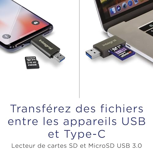 Integral Lecteur de carte microSD microSDHC microSDHC UHS I microSDXC microSDXC UHS I SD SDHC SDXC SDHC UHS I SDXC UHS I USB 3.1 Gen 1 / USB C - vue 4