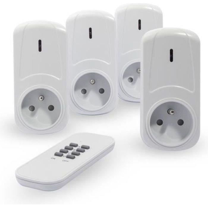 CHACON Kit de 4 prises télécommandées on/off + télécommande - Neuf