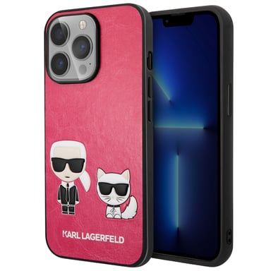 Karl Lagerfeld Funda para Apple iPhone 13 Pro PU Karl & Choupette Rosa