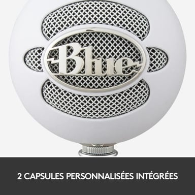 Micrófono USB Blue Snowball para grabación, streaming, podcasting y juegos en PC y Mac - Blanco