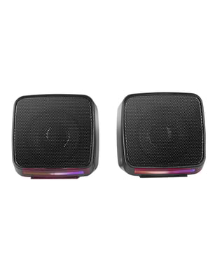 Mars Gaming MS-PRO, Altavoces Compactos 10W, Iluminación RGB Flow Dinámica, Altavoz PC con Caja de Control y Entrada Jack 3.5mm, Altavoces Gaming Compatibles con PC / Mac / Smartphone / Tablet, Negro