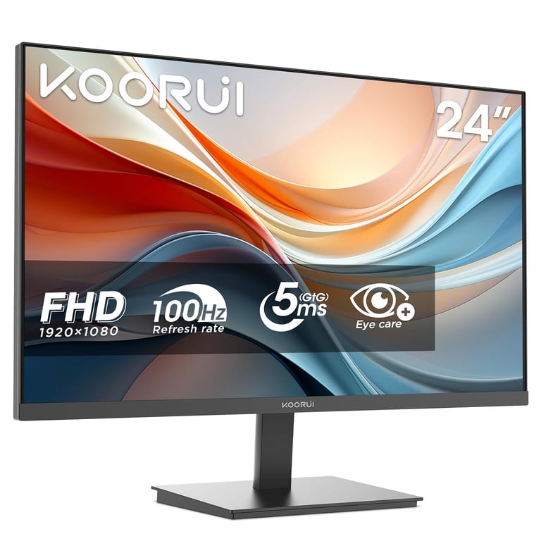 KOORUI E2721F 27 Pouces Ecran PC QHD 2560 x 1440 100Hz Moniteur IPS 1ms Adaptive Sync HDMI 2.0 Eye Care inclinable de 5° à 15° VESA 100 x 100mm
