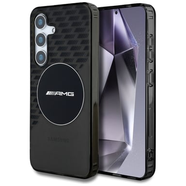 Étui AMG Transparent Rhombs MagSafe pour Samsung Galaxy S25, noir