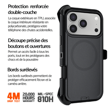 Cover Rigida Nera Ultra-rinforzata in Policarbonato *test di caduta 4 Metri* per iPhone 17 Pro Max