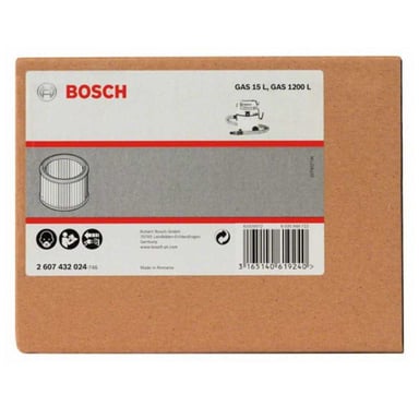 Filtre à plis BOSCH 2607432024 pour aspirateurs GAS 15L/GAS 12-25/GAS 20L SFC Cylindre 18,5cm x 13,9cm Bleu et blanc
