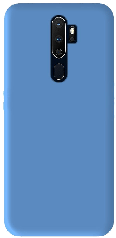 Coque silicone unie compatible Mat Bleu Oppo A5 2020