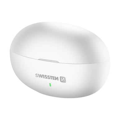 Swissten Auriculares TWS Bluetooth 5.3 música y llamadas 230mAh USB-C Blanco