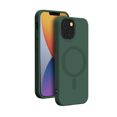 Funda compatible MagSafe Silicona Verde para iPhone 14 Bigben