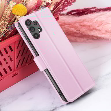 Étui Portefeuille pour Galaxy A32 4G avec Support et Languette Magnétique Rose
