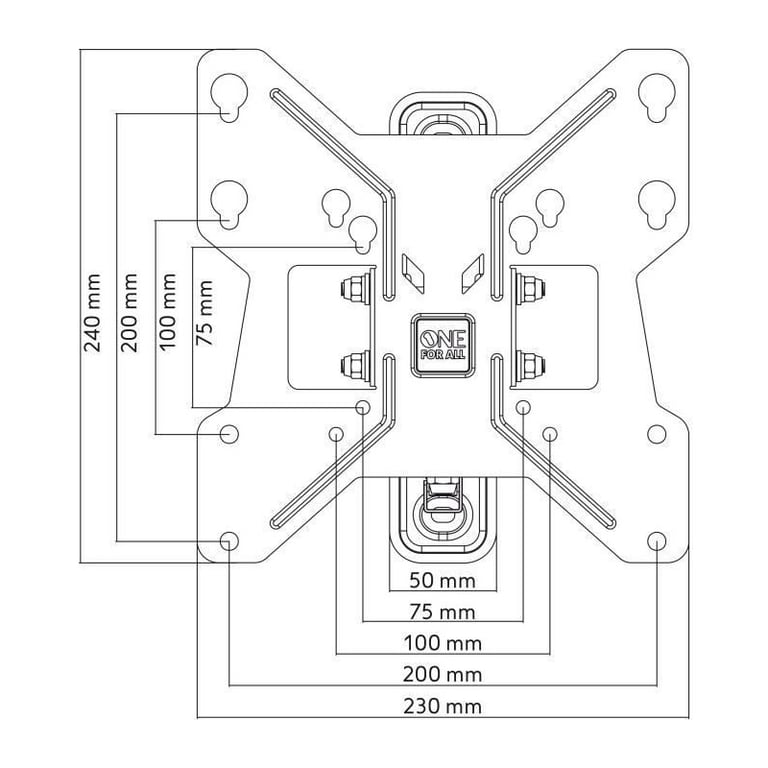 ONE FOR ALL WM2241 Support mural inclinable 15° et orientable 180° pour TV de 13 à 43 33 à 109cm Poids max : 30kg - vue 6