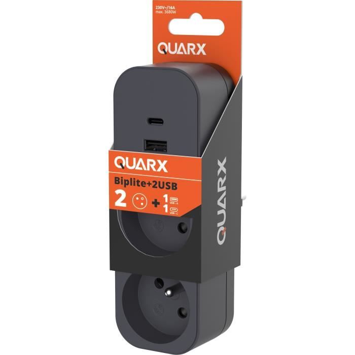 Biplite QUARX 2P Avec USB A et USB C conforme NF - vue 3