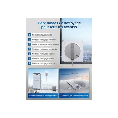 Limpiador de ventanas robotizado ECOVACS Winbot W2S Omni TruEdge WIN-SLAM 4.0 110 min Estación multifuncional Blanco/Gris