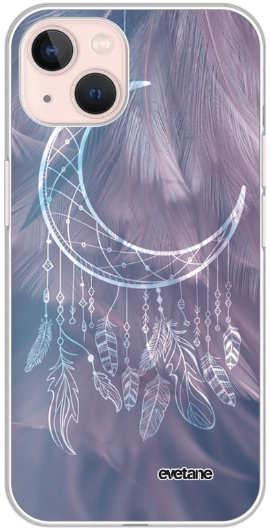 Evetane Coque Apple iPhone 13 360 intégrale transparente Motif Lune Attrape Rêve Tendance