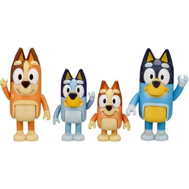 Set de 4 figurines articulées Bluey : Bluey, Bingo, Bandit et Chilli MOOSE TOYS multicolore