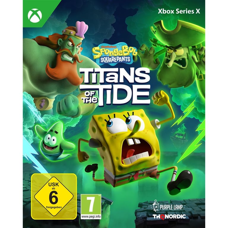 Jeu vidéo THQ NORDIC Bob l'Éponge : Les Titans des Marées Xbox Series X Aventure/Plate-forme 3D PEGI 7 Vert néon - Neuf
